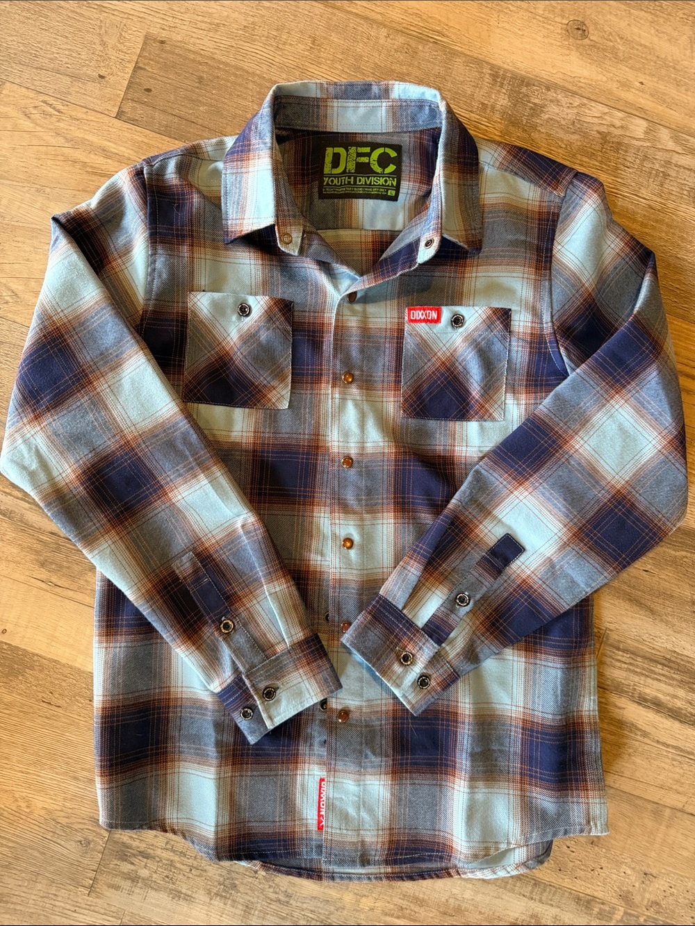 DIXXON Blue and Brown Plaid Button-Down Shirt